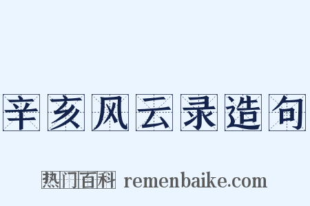 辛亥风云录造句是什么意思的图片